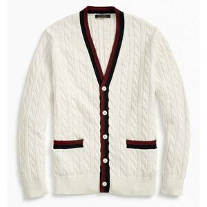 Brooks Brothers Supima® Cotton Tennis Varsity Cardigan - size medium